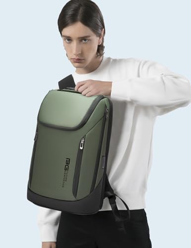 FUTURE AESTHETIC Business Smart Backpack Waterproof fit 15.6 Inch Laptop Backpack with USB Charging Port,Travel Backpack - color: Green