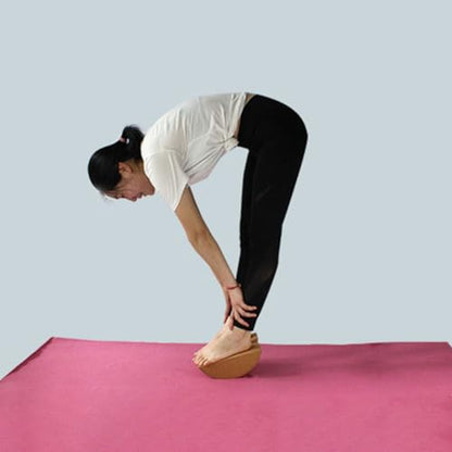 Kichvoe Yoga Balance Brick Set, Small Cork Half-crescent Yoga Blocks with Non-slip Surface for Core Muscle Training and Stability Support in Home Workouts