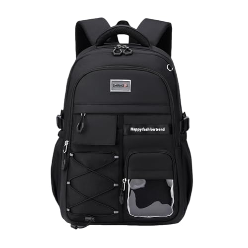 Laptop Backpack Large Cool Aesthetic Waterproof Hiking Travel Backpacks Multiple Pockets Book Bag for College Women Men (Black) - color: Black
