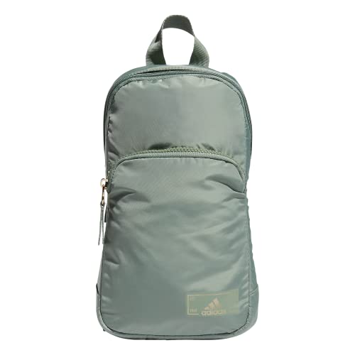 adidas Essentials Sling Small Crossbody Bag for Women and Men (5L), Silver Green/Gilver/2.0, One Size - color: Silver Green/Gilver/2.0