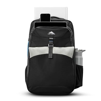 High Sierra Hi-Life 3-in-1 Convertible Backpack - Features Removable Daypack, Stack-It Strap, Adjustable Sternum Strap, Fleeced Pocket For Scratch Protection, Dual Water Bottle Pockets - Black/Blue - color: Black/Blue