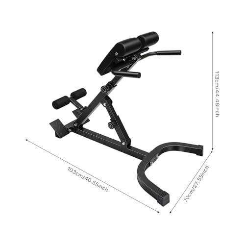 Roman Chair Hyperextension Bench, Adjustable Ab with 8 Position Ab Pad & 5 Tilt Angles, Foldable Flat Decline Sit Up Bench for for Home Gym & Core Strength Training
