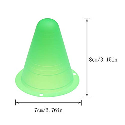 RLECS 20pcs Universal Skating Marker Cones Roller Sport Marker Cup Speed Training Equipment Slalom Roller Skate Pile Marking Cup, 5Colors (Green, Blue, Red, Yellow, Pink)