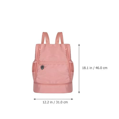 GALPADA Waterproof Dry Wet Separated Backpack for Women, Portable Lightweight Travel Daypack with Multi-compartment Storage, Casual Pink Sports Gym Bag for Outdoor Activities