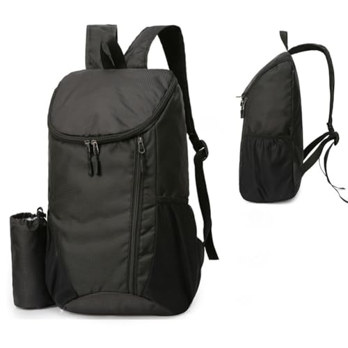 Hiking Backpack, Waterproof Wearable Lightweight Backpack, Foldable Outdoor Travel Camping Daypack - color: Black