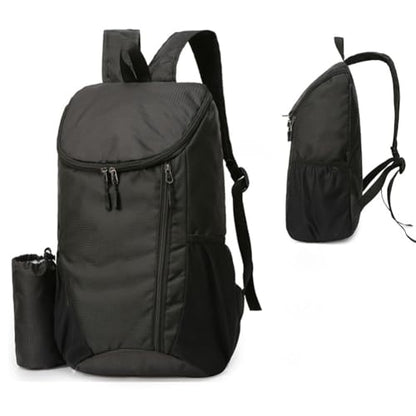 Hiking Backpack, Waterproof Wearable Lightweight Backpack, Foldable Outdoor Travel Camping Daypack - color: Black