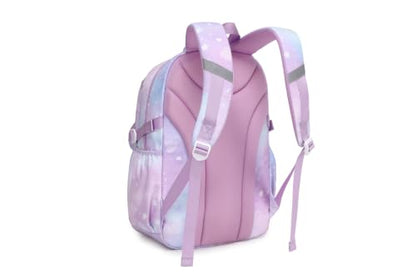 MOONBABY Girls Backpack, Kids Backpack for Girls, School bag for Primary Elementary Teenage, Middle School Students Bookbag - color: Purple Cherry Blossom