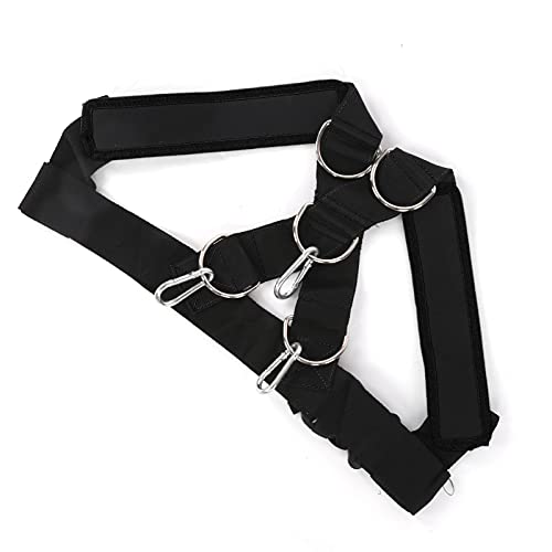 Weight Bearing Shoulder Strap Pulling Sled Harness Vest Resistance Bands with Pulling Strap Durable Nylon Material Adjustable Design for Strength Training and Team Sports - color: Black