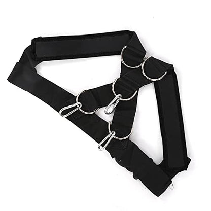 Weight Bearing Shoulder Strap Pulling Sled Harness Vest Resistance Bands with Pulling Strap Durable Nylon Material Adjustable Design for Strength Training and Team Sports - color: Black