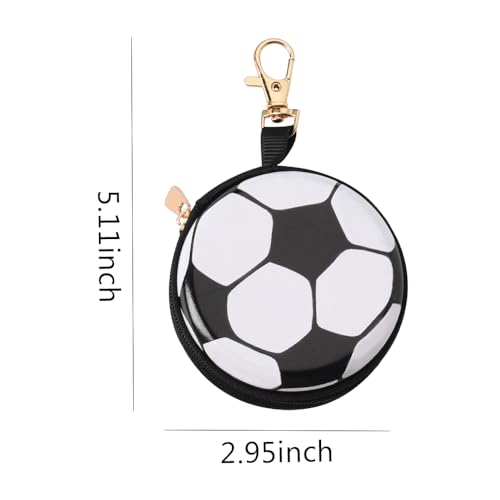 YALLNASL Soccer Basketball Volleyball Baseball Storage Bag Wallet Organizer Coin Pouch Keychain Case for Earplugs Earbuds Earphone - color: Soccer Keychain