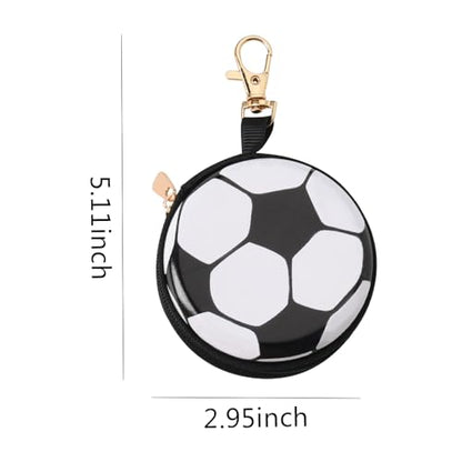 YALLNASL Soccer Basketball Volleyball Baseball Storage Bag Wallet Organizer Coin Pouch Keychain Case for Earplugs Earbuds Earphone - color: Soccer Keychain