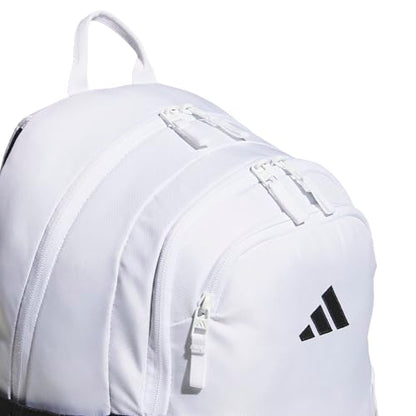 adidas Amplifier Backpack for Laptop, School and Gym, 28L, White/Black/Regular, OSFA - color: White/Black/Regular
