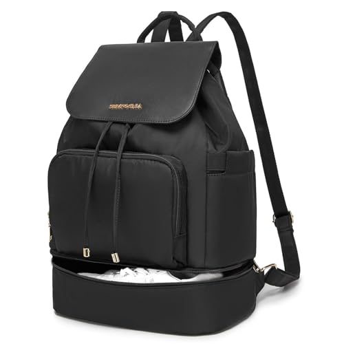 seyfocnia Gym Backpack for Women, Gym Bag with Shoe Compartment Lightweight Travel Workout Sports Backpack Womens Black
