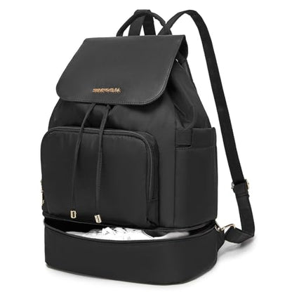 seyfocnia Gym Backpack for Women, Gym Bag with Shoe Compartment Lightweight Travel Workout Sports Backpack Womens Black