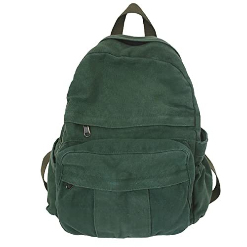 Laptop Backpack for Women Travel Canvas Backpack for Women Vintage Green Aesthetic Backpack for School - color: Green