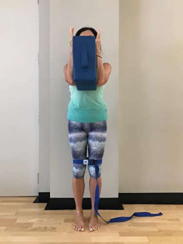 Pain Free At Sea-Posture Therapy Strap/Yoga Belt (BLUE)-Intended for Egoscue Execises, Yoga, Pilates-BEST NON SLIP BUCKLE - color: BLUE