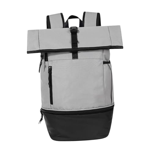 Outdoor Gym Backpack, Multifunction Large Capacity Lightweight for Fitness Travel Hiking, Nylon Daypack- Gray - color: Gray