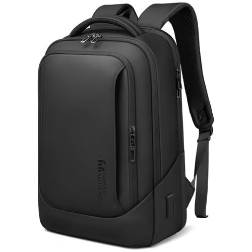 hk Laptop Backpack for Men with USB Charging Port Water-Resistant for 15.6 Inch Computer Bag Durable High-Tech Daypack Casual Backpack for Business Work College Weekender Travel-Black - color: Black, size: 15.6 inch