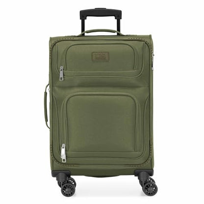 U.S. Traveler Rio Lightweight Softside Rolling Carry-on Suitcase, 4-Wheel Single, Green - color: Green, size: 22"
