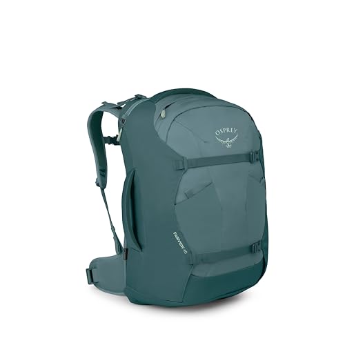 Osprey Fairview 40L Women's Travel Backpack - Carry On Bag with Laptop Sleeve and Toiletry Pocket, Cascade Blue-Torrent Blue - color: Cascade Blue Torrent Blue, style: 40l
