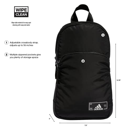 adidas Essentials Crossbody – Athletic Sling Bag with Phone Pocket - color: Black/2.0
