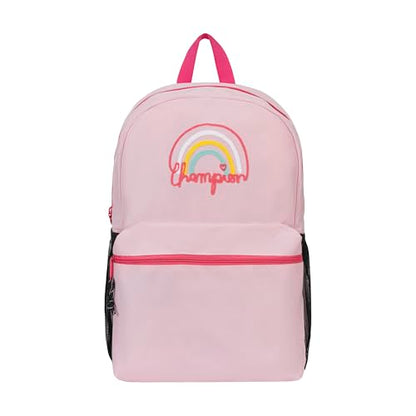 Champion Kids' Merit Backpack with Padded Straps, Water Bottle Pocket and Laptop Compartment for Daily Use, Rose/Hot Pink, One Size - color: Rose/Hot Pink