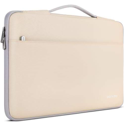 DOMISO 14 inch Laptop Case Sleeve Protective Cover Compatible with 15 inch MacBook Air M4 M3 M2,MacBook Pro,14-15 inch HP Dell ASUS Lenovo Chromebook,Waterproof Computer Cases Bag with Handle,Beige - color: Beige, size: 14" Laptop/15" for mac book