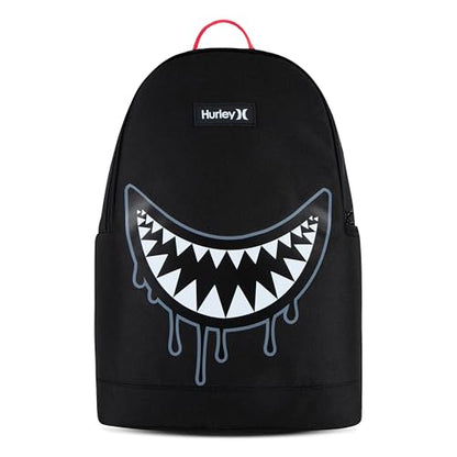 Hurley Unisex-Kids Graphic Backpack, Black/Black, One Size - color: Black/Black