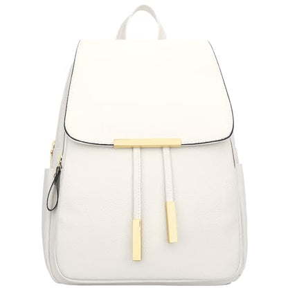 KKXIU Trendy Leather Backpack Purse for Women and Ladies Shoulder Travel Daypacks Bags (A-White) - color: A-white, style: Backpack
