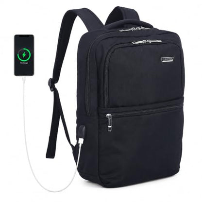 SAKOS Agatha 15.6 inch Laptop Backpack with USB Charging Port, Professional Travel Backpack Carry on Flight - TSA Approved, Water Repellent Backpack for Men & Women with Laptop Compartment - Black - color: 3. Agatha - Black