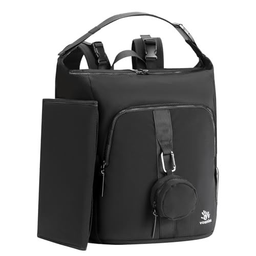 Diaper Bag Backpack with Changing Pad, Wet Dry Bag, Pacifier Case and Stroller Straps, Soft Cotton Lining, Baby Travel Bag for Moms and Dads（Black） - color: Black
