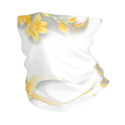 Golden Flowers Moon Prints Multifunctional Sport Headband – Seamless Stretch Neck Gaiter for Hiking, Biking, Running & Outdoor Activities – Soft, Quick-Dry, No-Fade Design