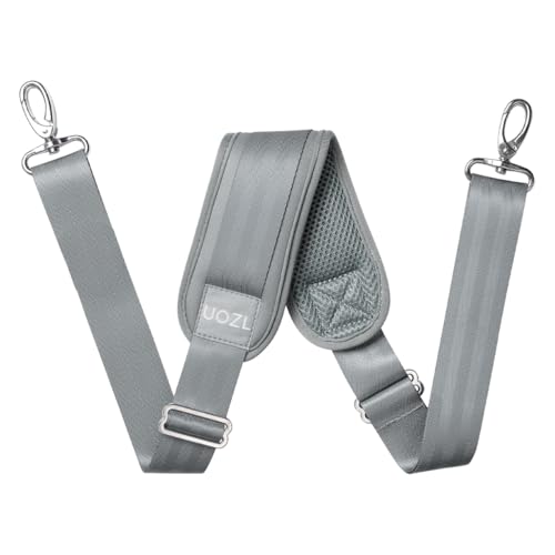 59 Inch Shoulder Straps, Soft with Ultra-Thick Fixed Shoulder Pad, Two Way Independently Adjustable Buckle Replacement Straps for Laptop Bag Messenger Bag Tool Bag Luggage,Gray - color: Gray, size: 59 inch