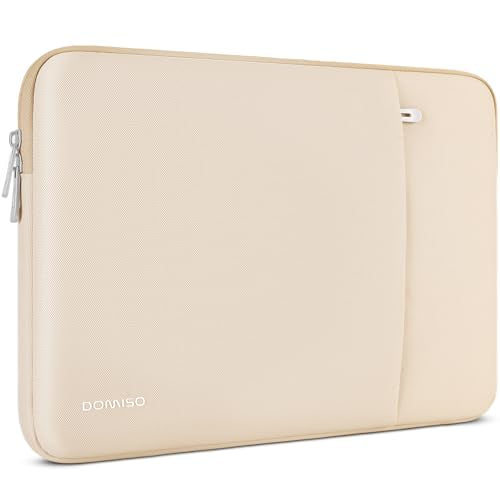 DOMISO 17 inch Laptop Sleeve Protective Case Cover Compatible with 17-17.3 inch HP Dell ASUS Lenovo Chromebook,Waterproof Computer Cases Bag,Beige
