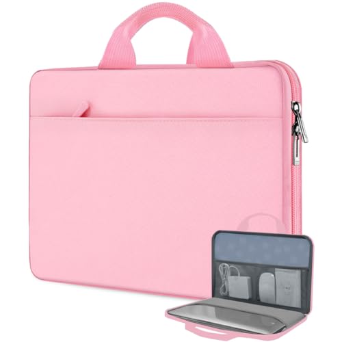 Hseok Laptop Case 13.3-14 inch Sleeve, TSA Computer Handbag Water-Resistant and Shockproof Bag Compatible with MacBook Pro/Neo 14", Mac Air/Pro 13.3" and 13"-14" Notebooks Chromebooks,Pink - color: Pink