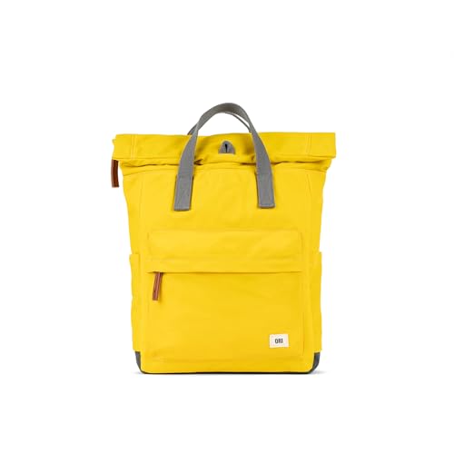ORI LONDON Travel Backpack - Medium Nylon Rolltop Backpack for Men & Women for Laptop & Accessories - The Canfield, Mustard - color: Mustard