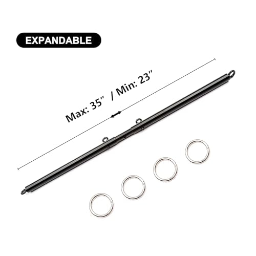 2026 Upgraded Heavy Duty Expandable Spreader Bar – Adjustable PU Straps for Pilates, Yoga - style: Black+BlackLZ