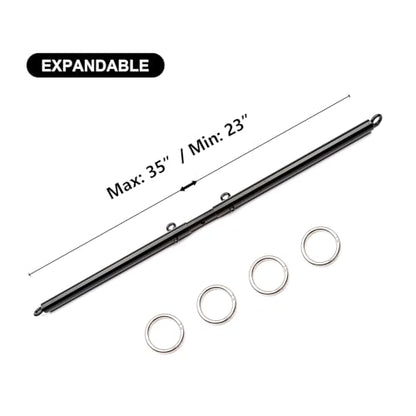 2026 Upgraded Heavy Duty Expandable Spreader Bar – Adjustable PU Straps for Pilates, Yoga - style: Black+BlackLZ