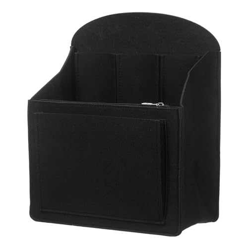 uxcell Purse Organizer Insert, Portable Felt Organizer Bags with Metal Zipper Multiple Compartments Purse Liner for Backpack Rucksack Handbag Shoulder Bag (10.6 x 5.7 x 13.6, Black) - color: Black, size: 10.6 x 5.7 x 13.6"