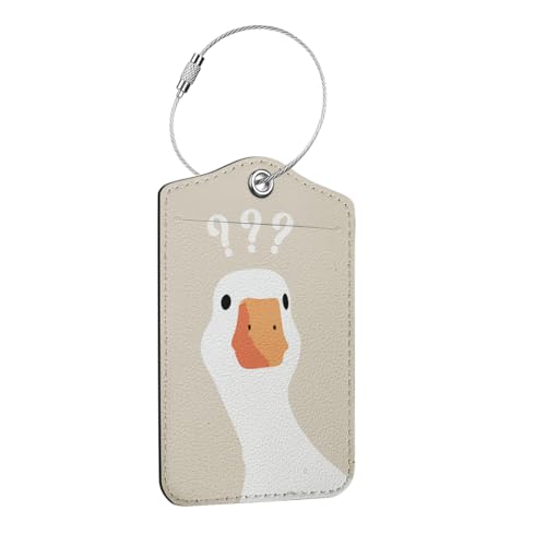 Funny Duck Luggage Tag, Suitcase Tags with Privacy Flap and Metal Loop, Luggage Tags for Suitcases, Identifiers Travel Essentials Bag Tag, Duck Gifts for Women Men Mom Friends - color: Multicolored 1679
