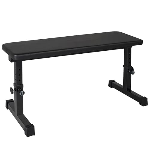 Adjustable Weight Bench Heavy Duty Steel Flat Workout Bench for Home Gym with Quick Assembly, Anti-Slip Base Multi-Functional Strength Training Bench for Full-Body Workouts