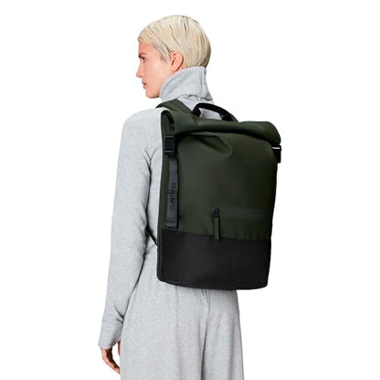 RAINS Trail Rolltop Backpack Green - color: Green