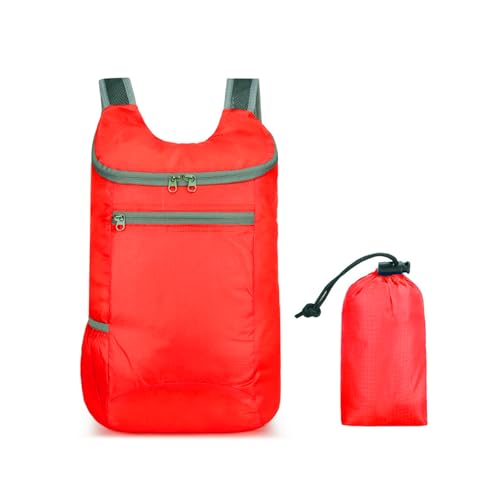 20L Hiking Daypack,Water Resistant Lightweight Packable Small Backpack for Travel Camping Outdoor,Red - color: Red