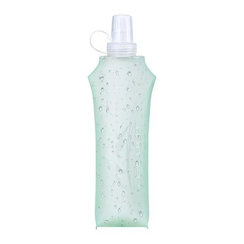 Zelvot Running Vest Soft Flask, BPA-Free 500ml Collapsible Water Bottle for Hydration Backpack, Folding Running Water Bottle for Marathon Hiking Cycling Climbing (Green, 500 ML) - color: Green, size: 16.9 Ounces