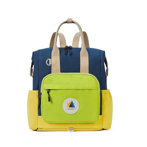 CLUCI Toddler Backpack For Boys, Toddler School Backpack For School & Travel, Small Kids Child Backpacks - color: Yellow Blue and Green