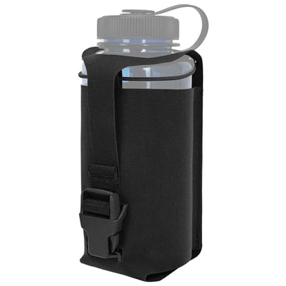 Water Bottle Pouch Molle,Water Bottle Holder with Quick Release Buckle for 32oz Water Bottle,Water Bottle Carrier for Backpack Belt Vest - color: BLK