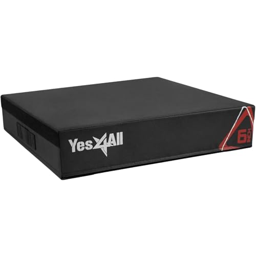 Yes4All Adjustable Soft Plyo Box, Jumping Trainer - For Plyometric Exercises and Conditioning, Multiple Height Variations - color: A. Black - 6"