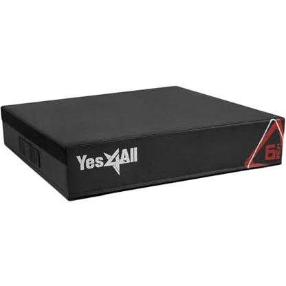 Yes4All Adjustable Soft Plyo Box, Jumping Trainer - For Plyometric Exercises and Conditioning, Multiple Height Variations - color: A. Black - 6"