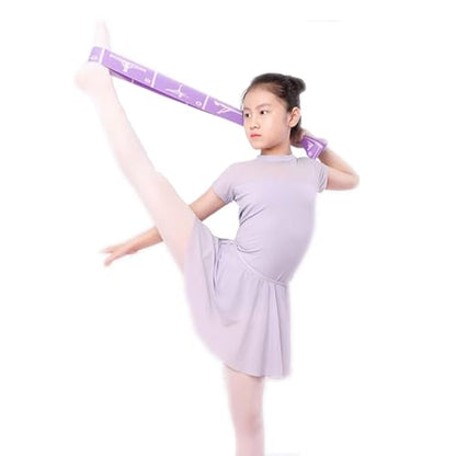 Adjustable Stretch Strap for Kids, 8-Loop Elastic Resistance Band for Children Gymnastics, Ballet Dance, Yoga, Stuff，Pilates & Flexibility Training, Home Exercise Equipment for Girls - color: Purple