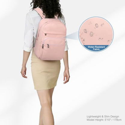 16 Inch Laptop Backpack for Men, Business Work Backpack for Everyday Commute, Waterproof Travel Office Computer Bag, Pink - color: Pink Soft Sheel